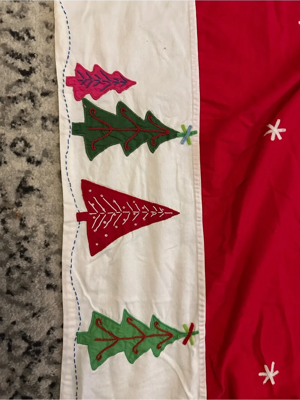 Pottery Barn Kids Vintage 2005 Christmas Tree Twin Quilt 70x90